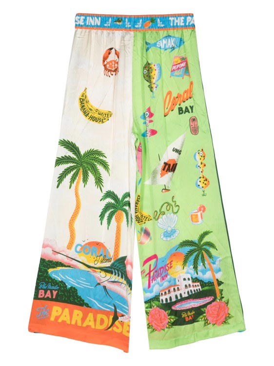 Shop Alemais Paradiso Printed Wide-leg Multicolor Pants