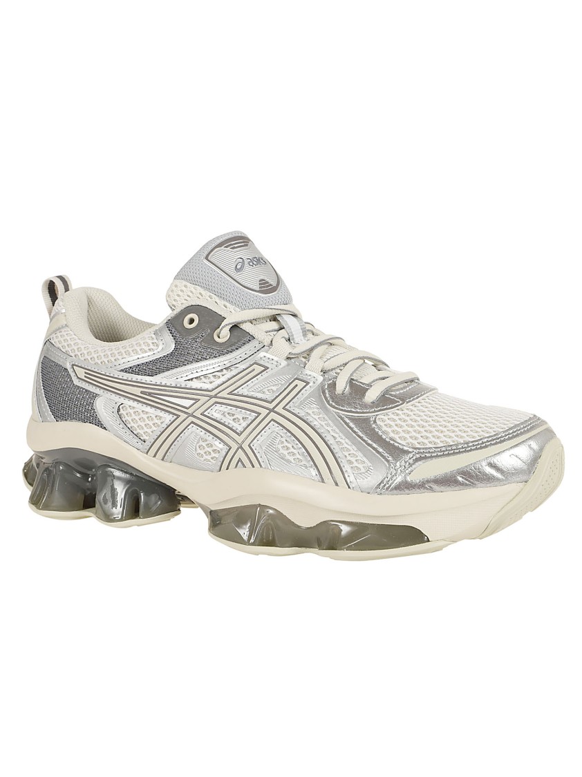 Asics White And Grey Gel Quantum Kinetic Sneakers In Grey