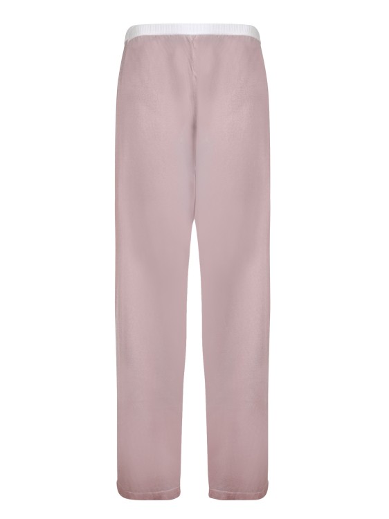 Shop Maison Margiela Wide Leg Semi-sheer Trousers In Pink