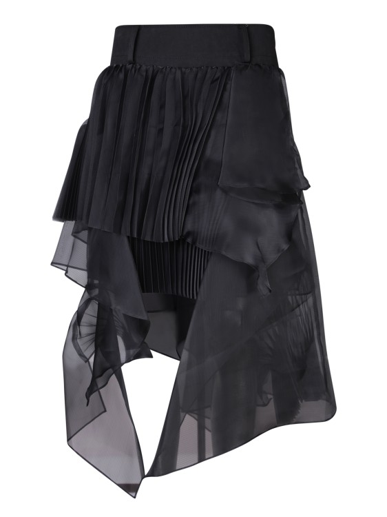 Sacai Asymmetric Tule Skirt In Black