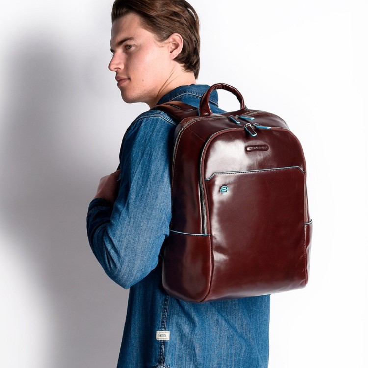 Shop Piquadro Brown Leather Backpack In Black