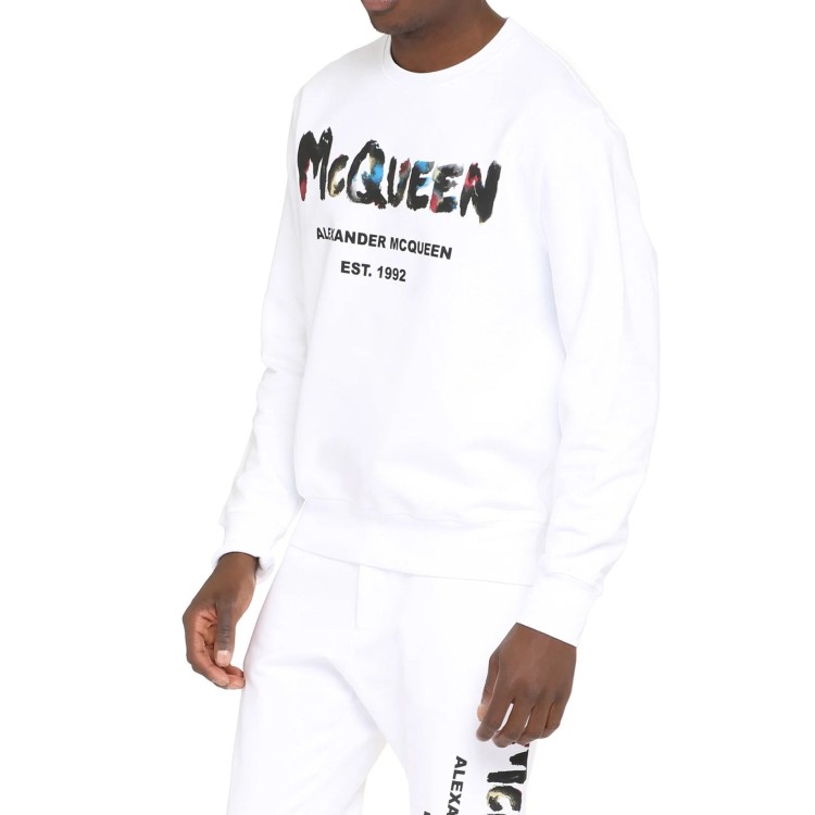 Shop Alexander Mcqueen Logo Sweatshirt In White