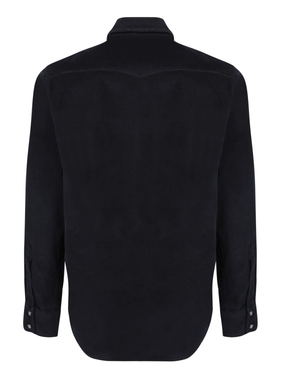 Shop Jacob Cohen Long Sleeve Texan Shirt With Subtle Striped Detail In Black