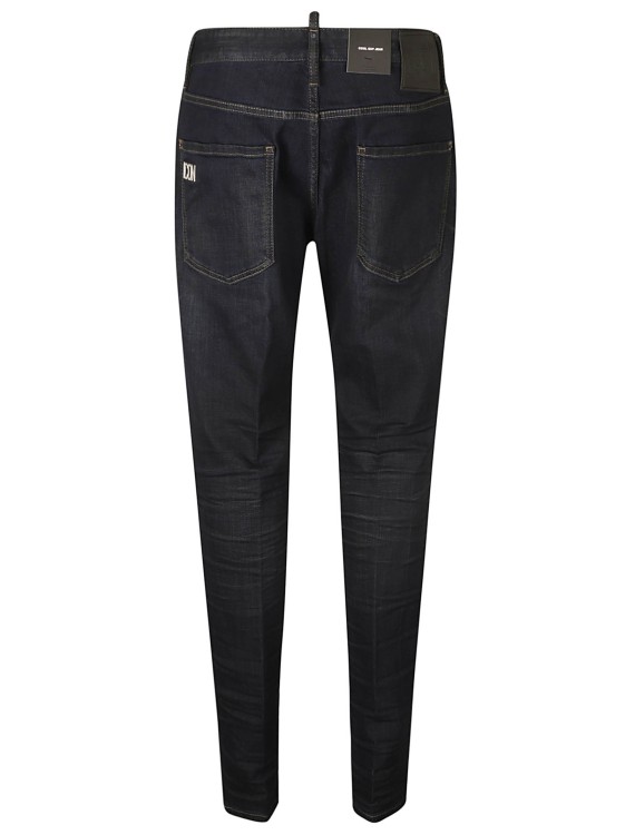 Shop Dsquared2 Navy Blue Stretch-cotton Denim Jeans