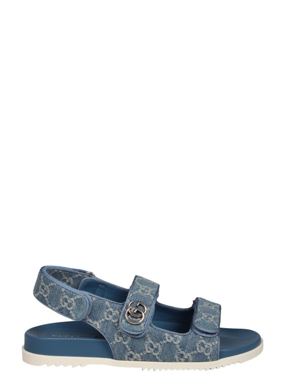 Shop Gucci Double G Sandal In Blue