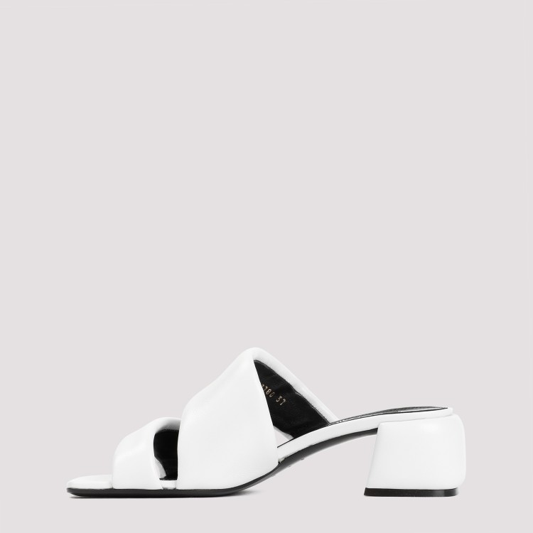Sergio Rossi Spongy 45mm Leather Sandals In White