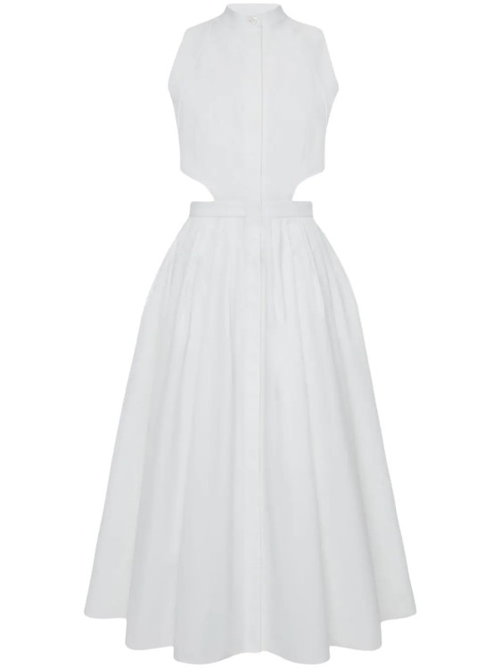 Shop Alexander Mcqueen Midi Slashed White Dress