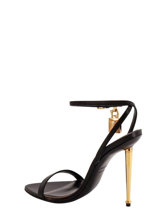 Shop Tom Ford Leather Sandals With Logoed Padlock In Black