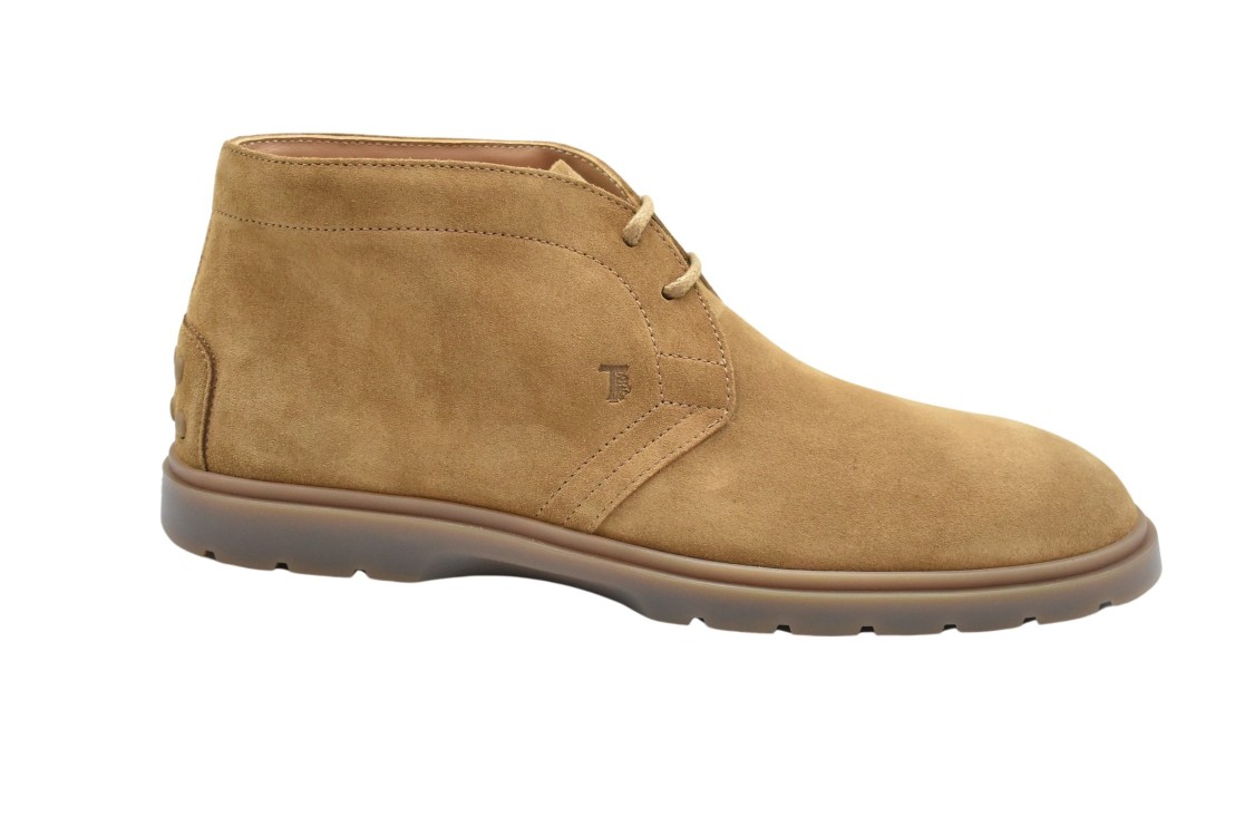 Tod's Laced Flat Shoes With Suede Finish And Sole In Neutrals