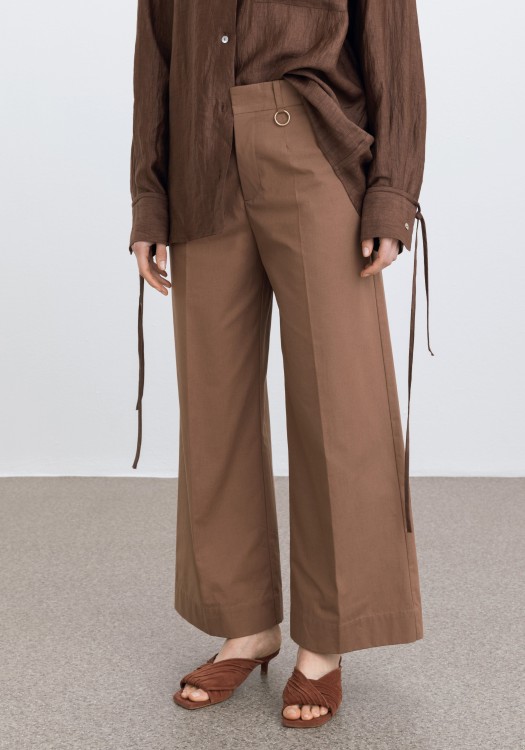 Shop Aeron Milo - Cropped Wide Pants In Brown