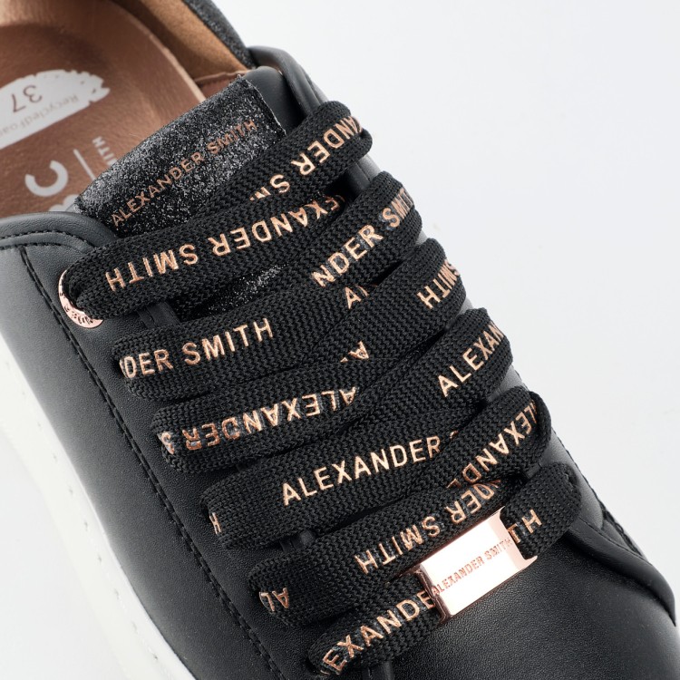 Shop Alexander Smith Black Vegan Sneakers With Black Glitter Spur