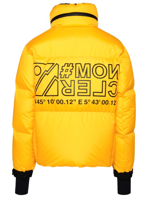 Shop Moncler 'vedos' Yellow Technical Nylon Down Jacket