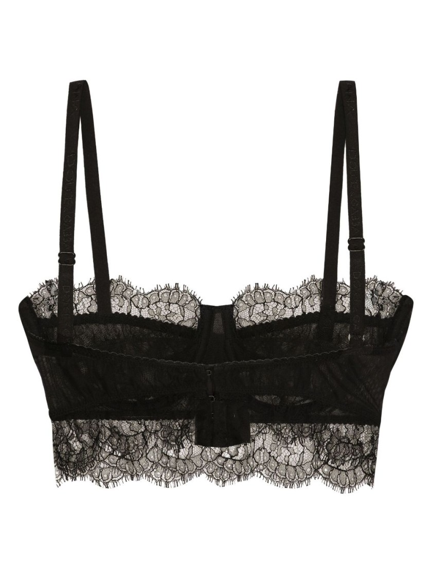 Shop Dolce & Gabbana Lace Bralette In Black