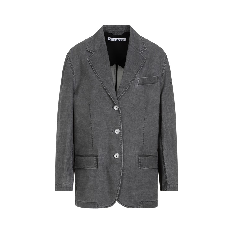 Acne Studios Black Cotton Jacket In Gray