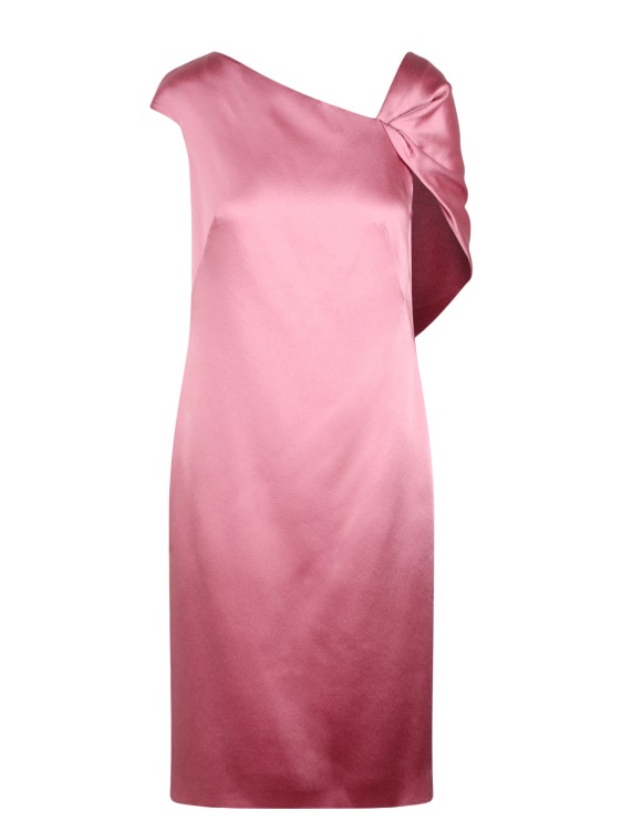 Shop Givenchy Asymmetric Draped Midi Dress In Pink