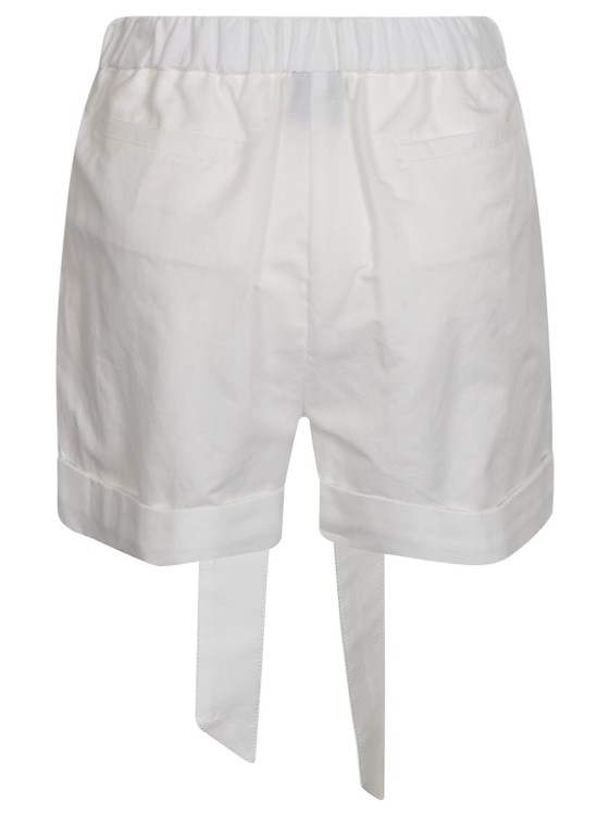 Shop Pinko White Pleated Shorts