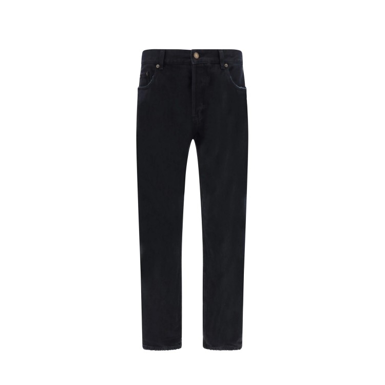 Shop Saint Laurent Relaxed Straight Jeans In Black