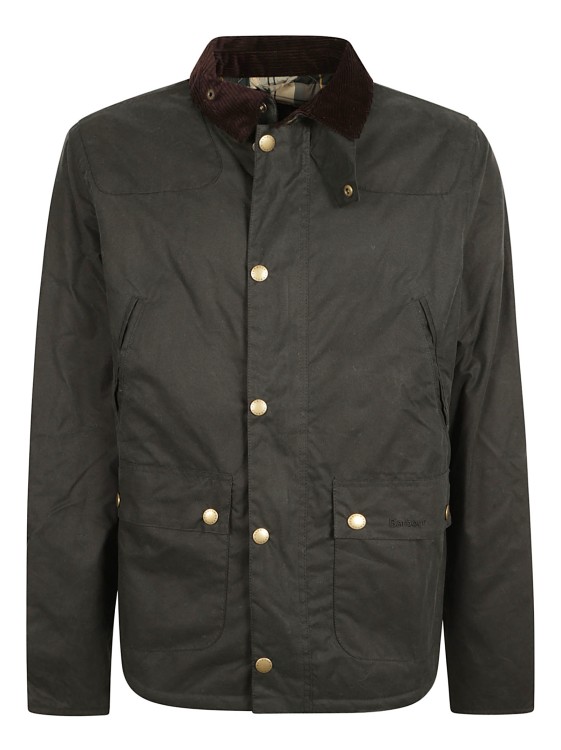 Shop Barbour Black Cotton-blend Reelin Wax-coated Jacket