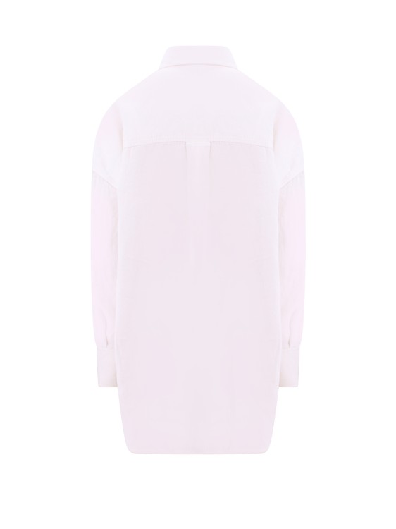 Shop Krizia Oversize Linen Shirt In White