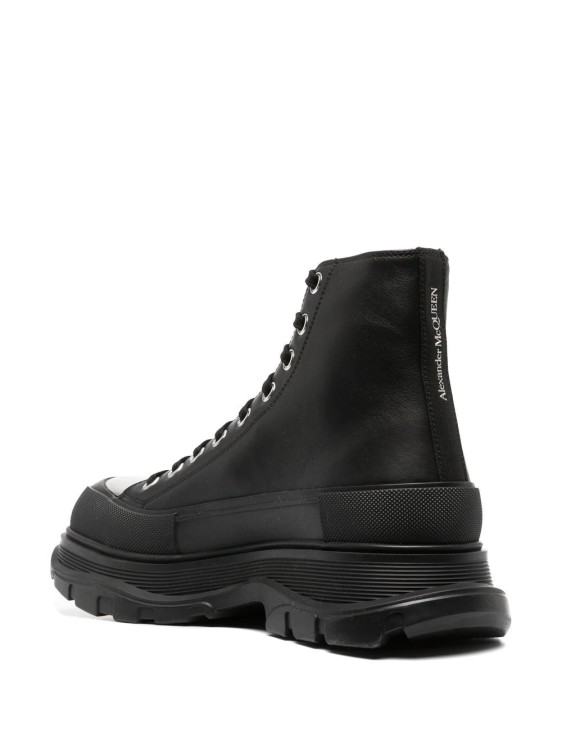 Shop Alexander Mcqueen Black Tread Slick Chrome Boots