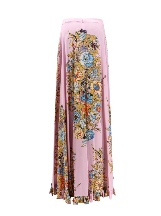 Shop Etro Silk Skirt With Multicolor Print In Pink