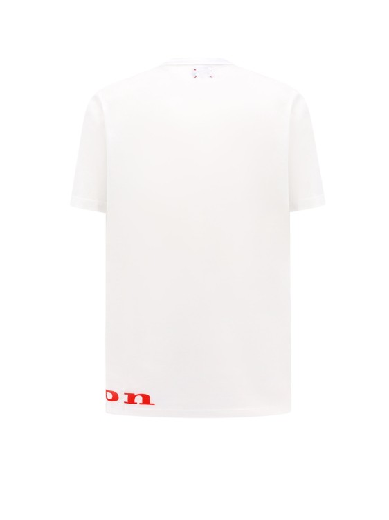 Shop Kiton Cotton T-shirt With Flocked Logo In White