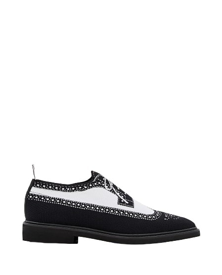 Thom Browne White Lace-up Shoes In Black