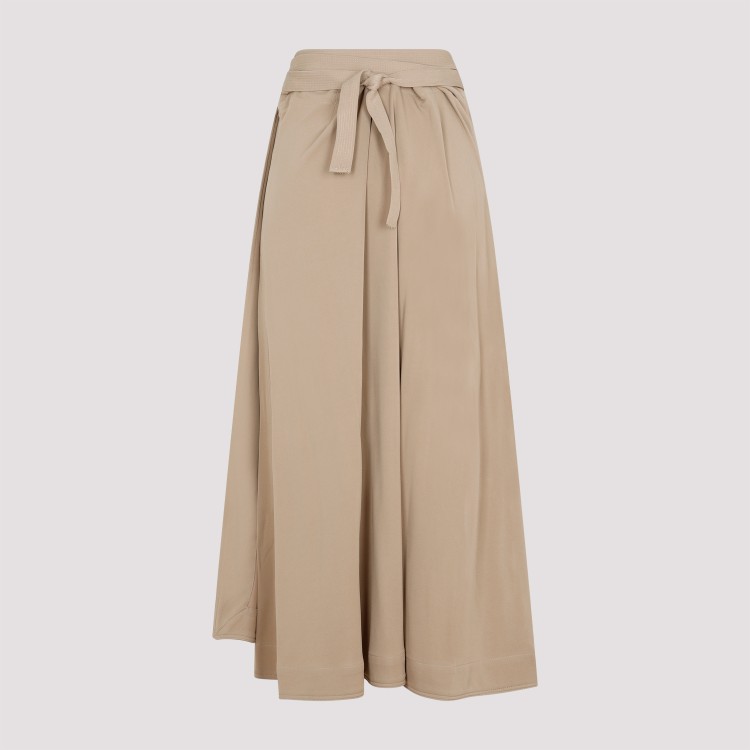 Totême Beige Tie-waist Wrap Skirt In Brown