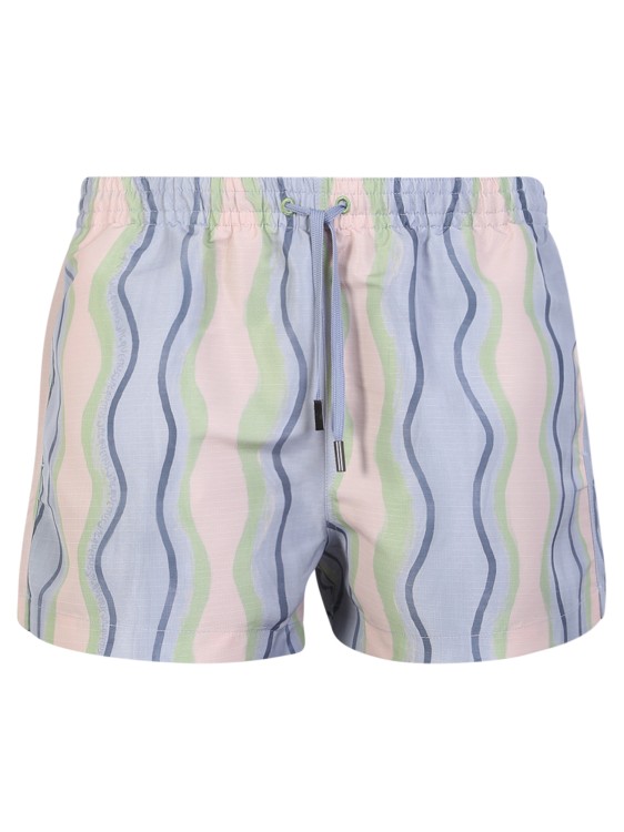 Shop Jacquemus Linght Blue Pingo Swim Jersey Shorts In Multicolor