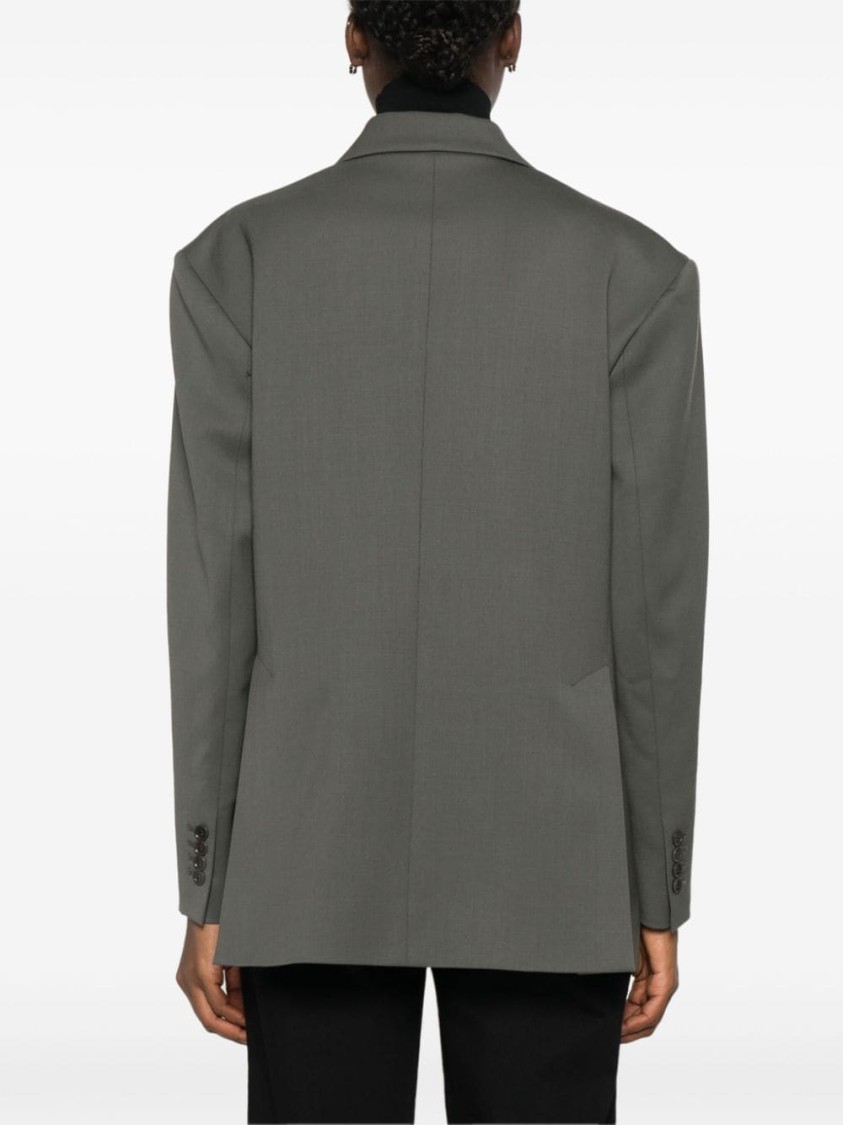 P.a.r.o.s.h Luxurious Wool Blend Blazer In Grey