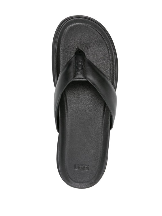 Shop Ugg Leather Flip Flop In Black