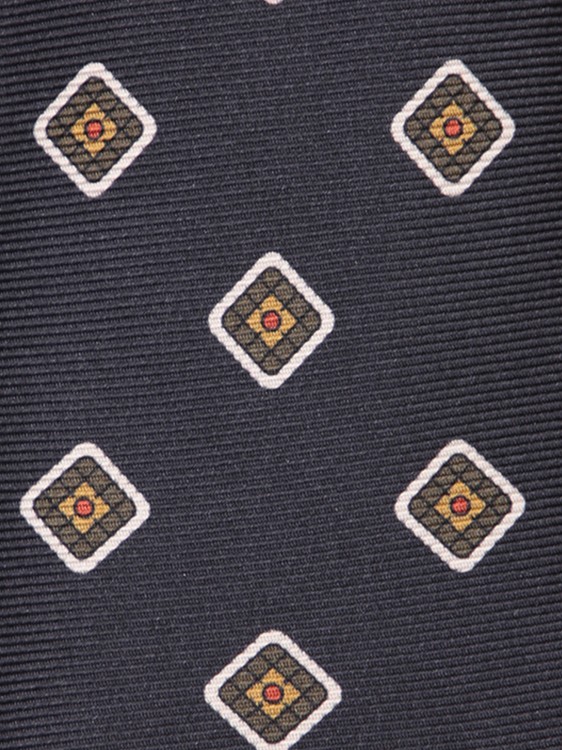 Shop Kiton Black/ Beige Patterned Tie