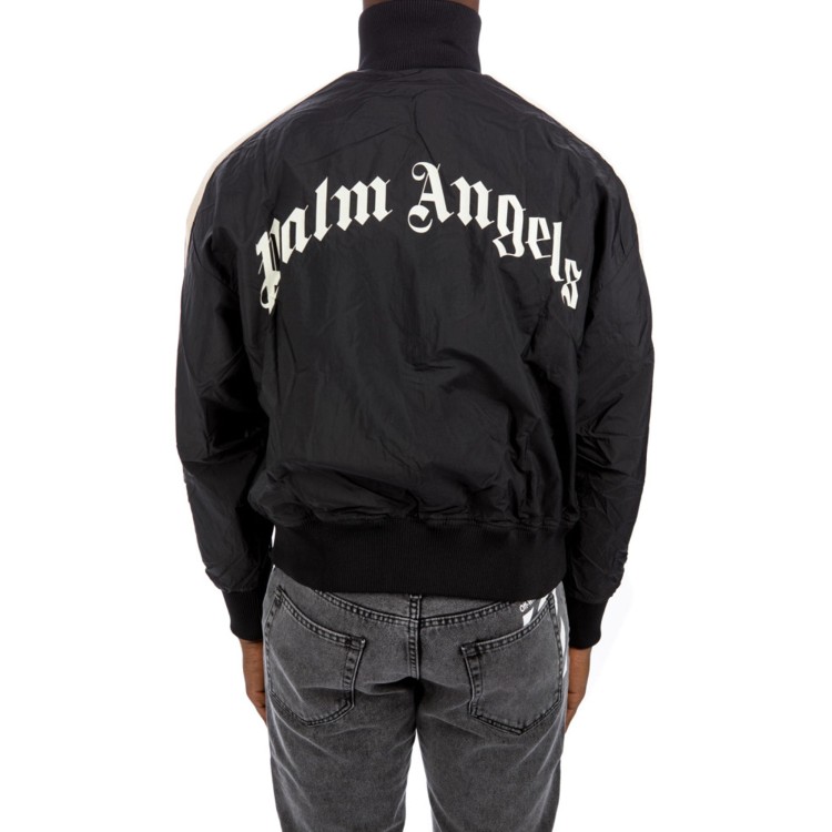 Shop Palm Angels Black Bomber Jacket