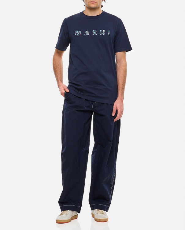 Shop Marni T-shirts And Polos Black In Blue