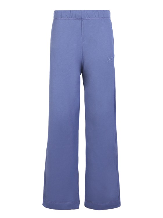 Shop Ganni Organic Cotton Blue Track Pants