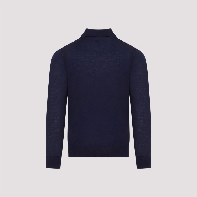 Shop Paul Smith Navy Merino Wool Sweater In Black