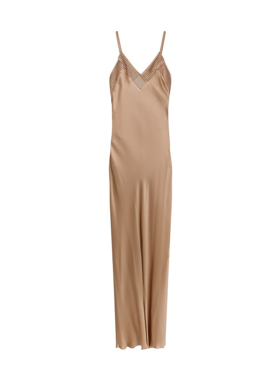 Shop Mvp Wardrobe Viscose Blend Dress In Brown