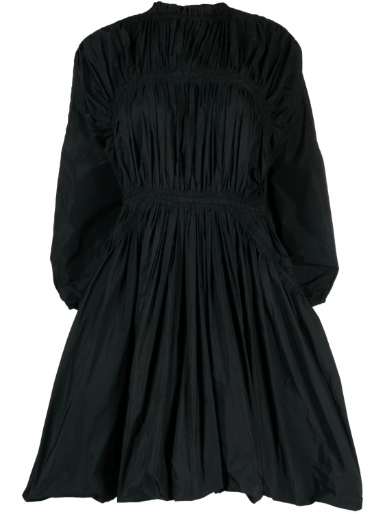 Jil Sander Pleated Black Mini Dress