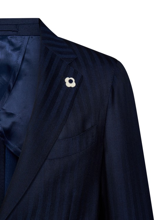 Shop Lardini Navy Blue Suit