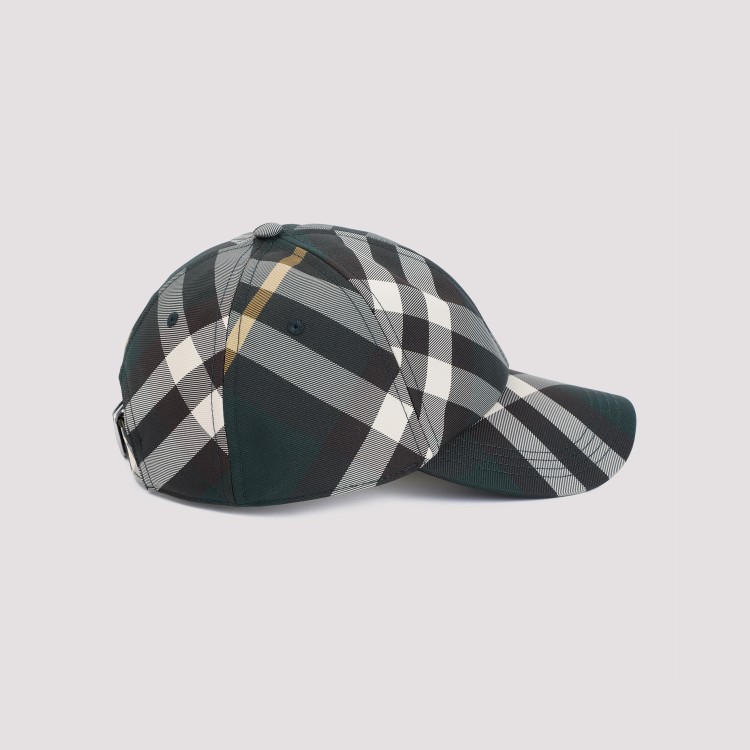 Shop Burberry Green Check-pattern Baseball Cap