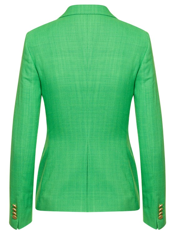 Shop Tagliatore Green Double-breasted Jacket With Gold-tone Buttons In Viscose Blend