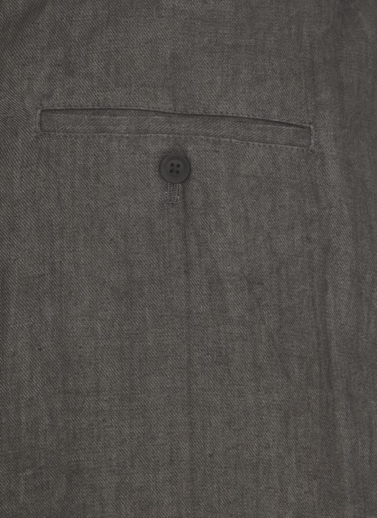 Shop Yohji Yamamoto Dark Greypour Homme Linen Trousers