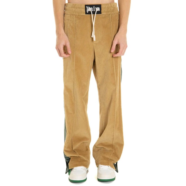 Shop Palm Angels Ribbed Cotton And Wool Pants In Brown