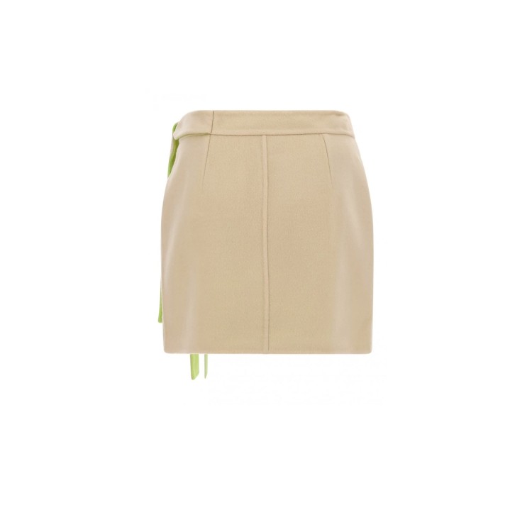 Shop Off-white Wool Mini Skirt In Neutrals