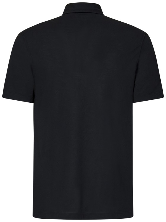 Drumohr Spread-collar Cotton Polo Shirt In Black