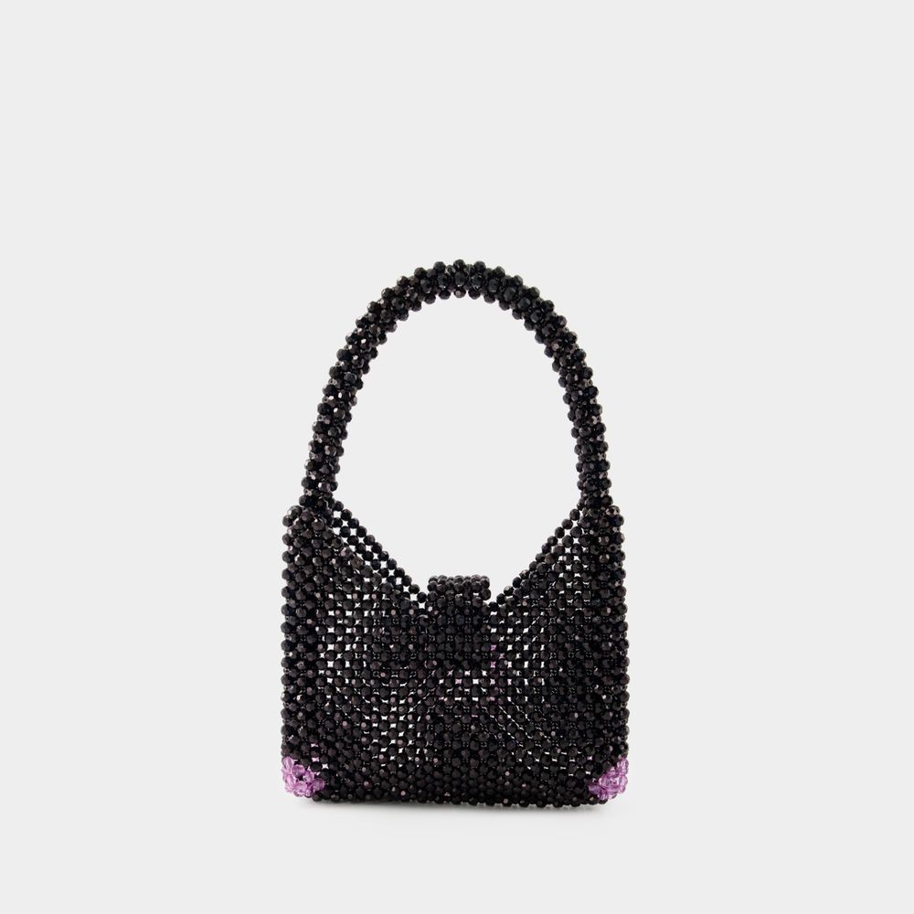 Germanier Beaded Hobo Bag - Beads - Black In Black