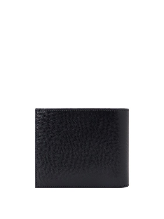 Shop Kiton Leather Wallet With Metal Logo In Black