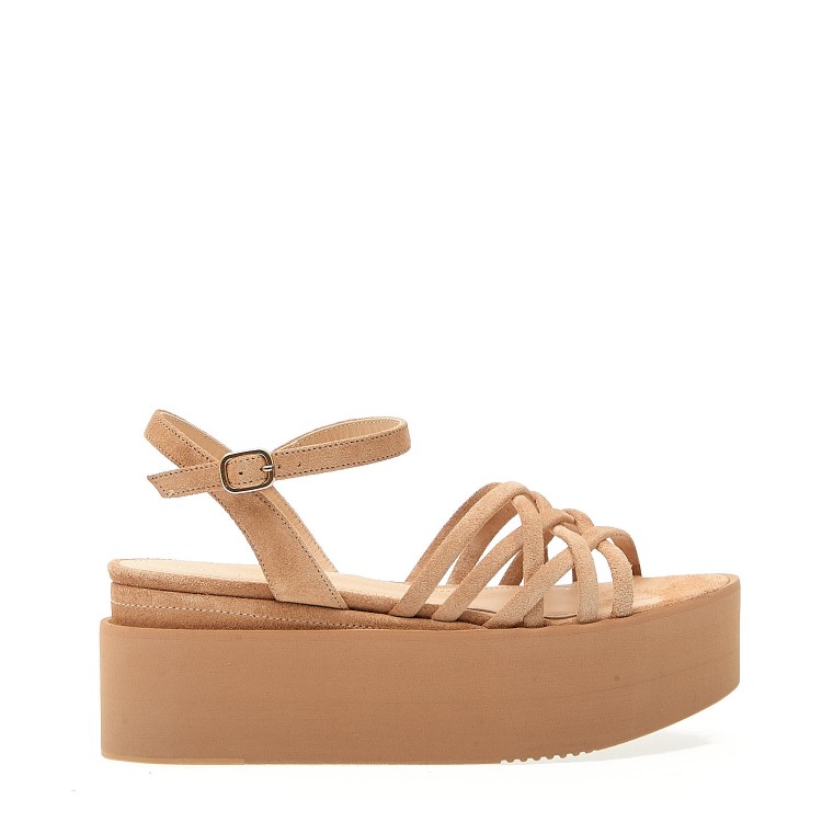 Shop Paloma Barceló Extralight Desert Suede Wedge Sandal In Brown