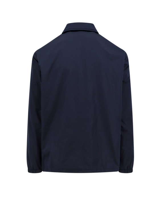 Shop Maison Kitsuné Nylon Jacket With Logo Print In Blue