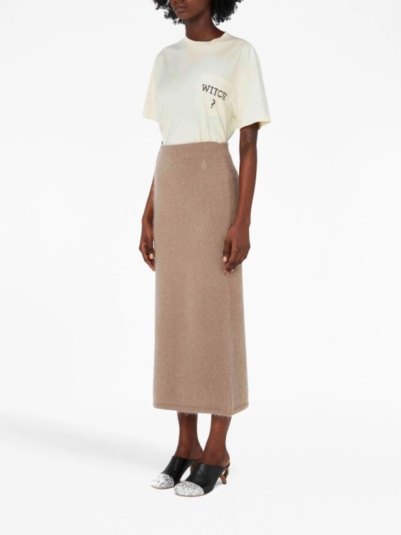 Shop Jw Anderson Beige Tube Midi Skirt In Brown